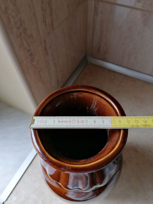 Wazon Pruszków PRL duży brązowy