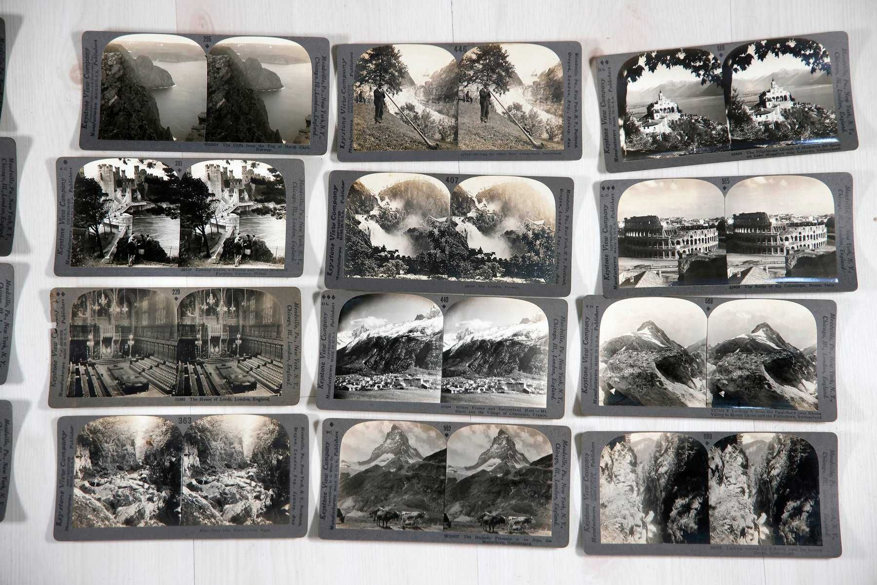 53 estereoscopias com curiosas imagens de todo o Mundo. 1900 a 1930.