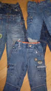 Spodnie jeansy dżinsy ogrodniczki chłopięce r.86-98, 12-24m jak NOWE