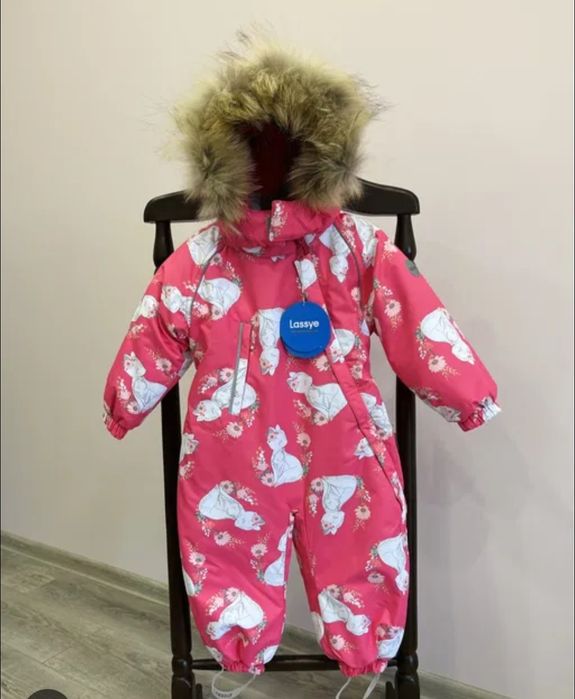 Зимовий комбінезон Lassye , теплий комбінезон , рожевий комбінезон