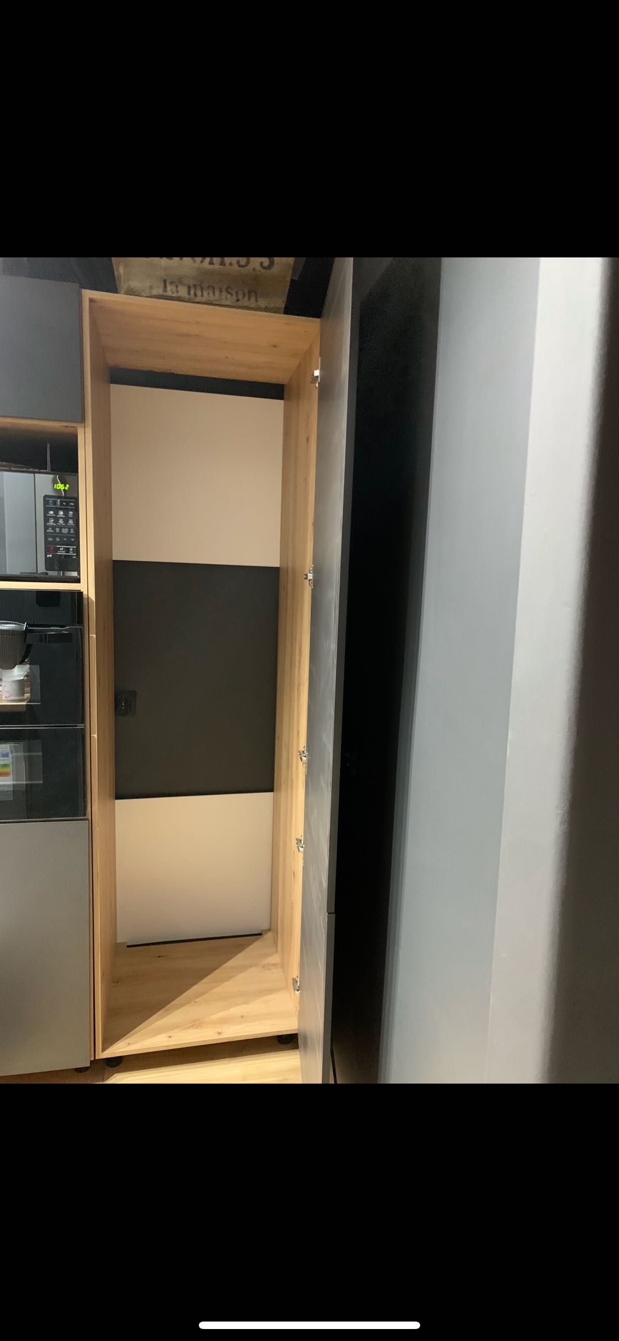 Szafka kuchenna słupek pod lodówkę Vinto 60 cm kolor szary