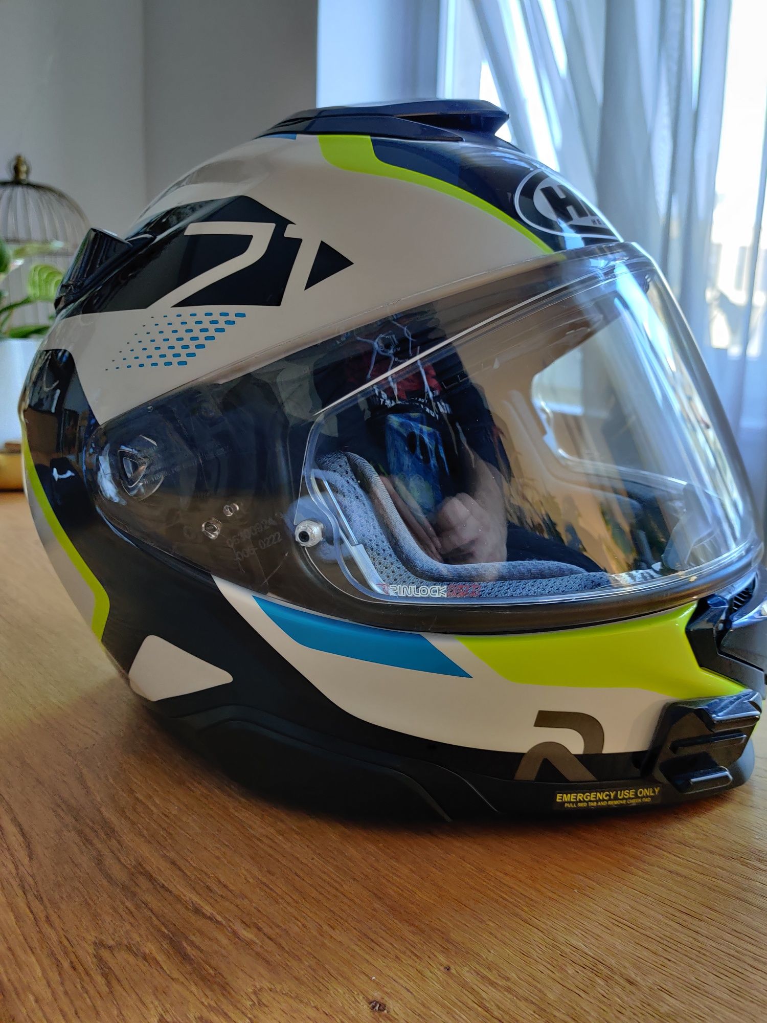 Kask motocyklowy hjc Rpha 71 hapel rozmiar m niebieski żółty