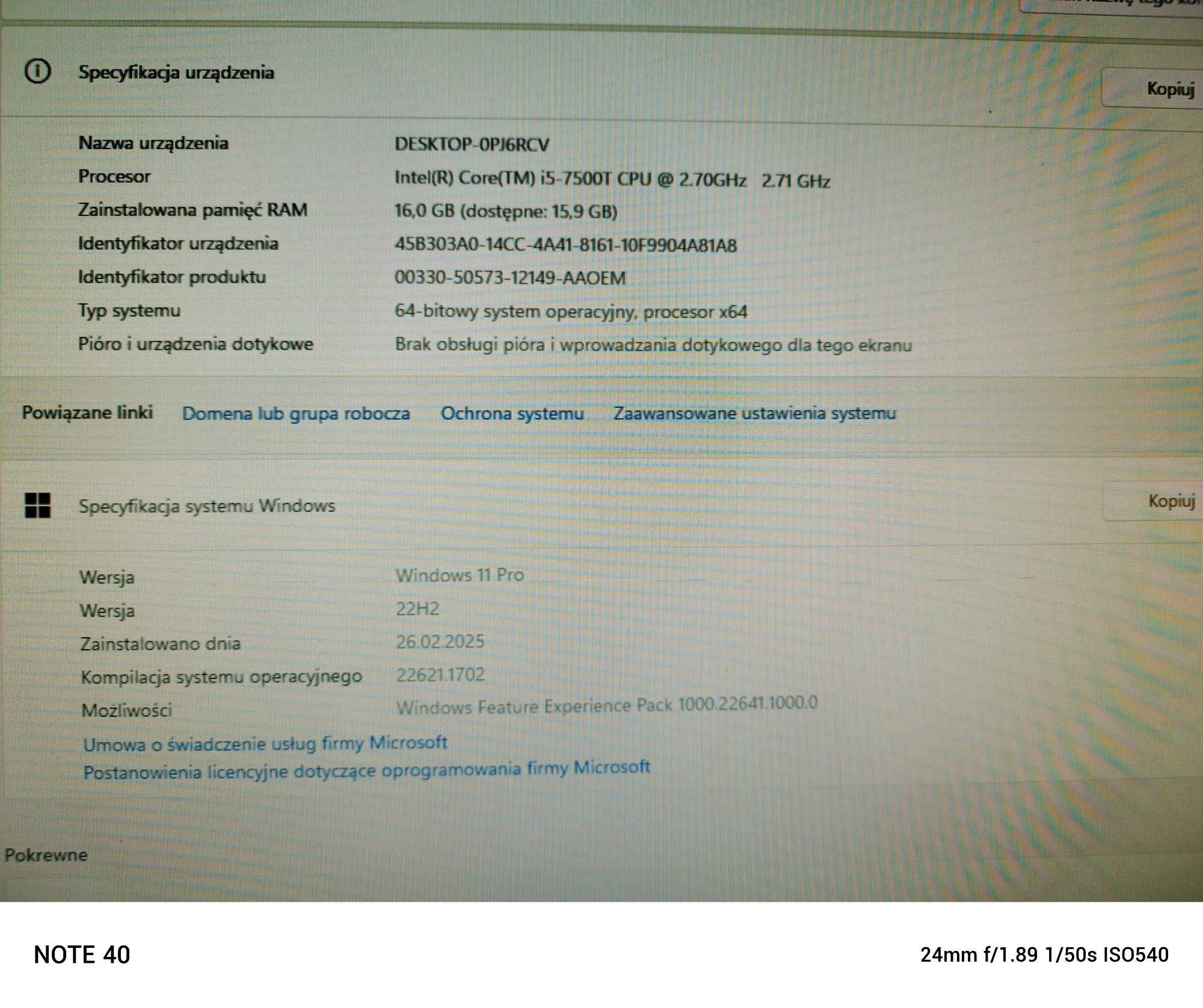 Komputer Mikro Dell OptiPLex 7050 i5 6gen. 7500T 2.70GHz Win11.Super.