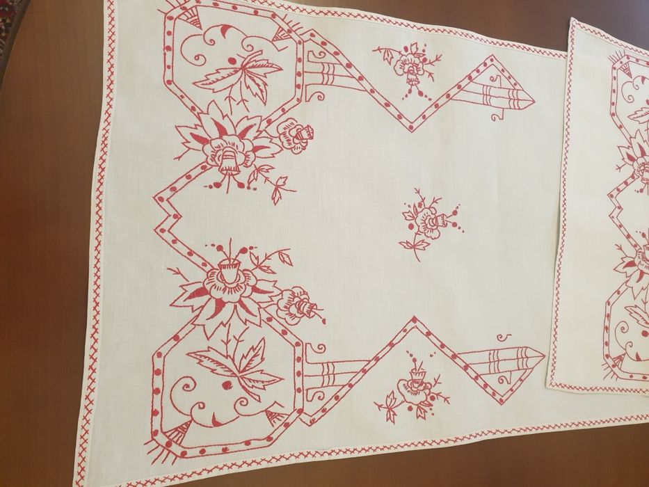 Oryginalna ręcznie haftowana makatka z lat 50.