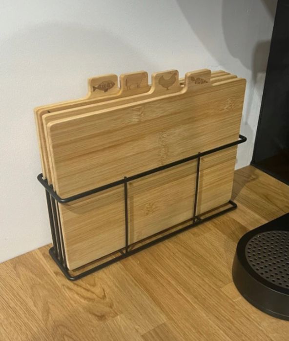 zestaw desek do krojenia 4 szt loft stojak