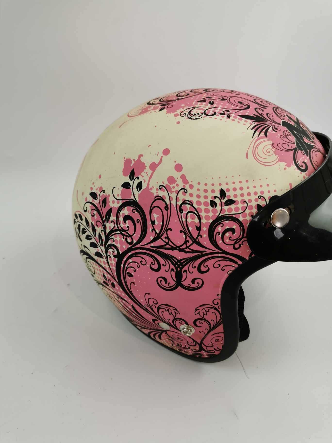 Kask na motocyklowy M XA S L na motor różowy