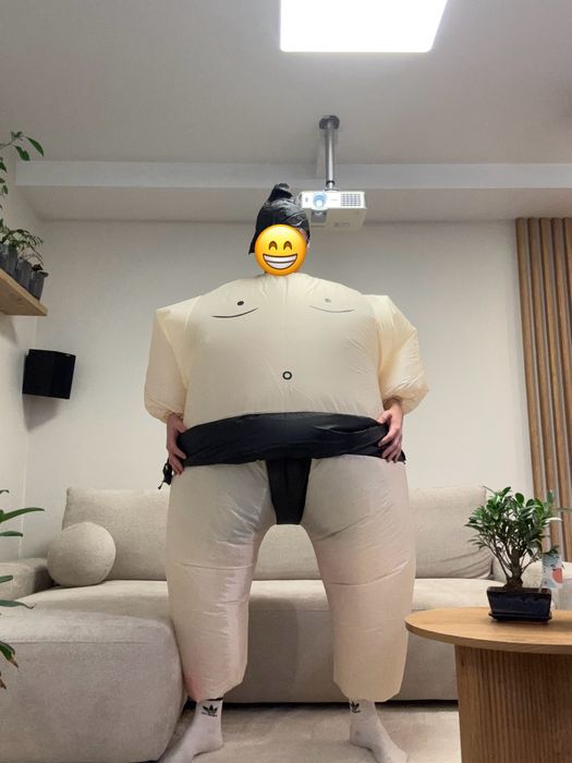 kostium strój sumo dmuchany przebranie halloween nowy 160-190cm ZESTAW