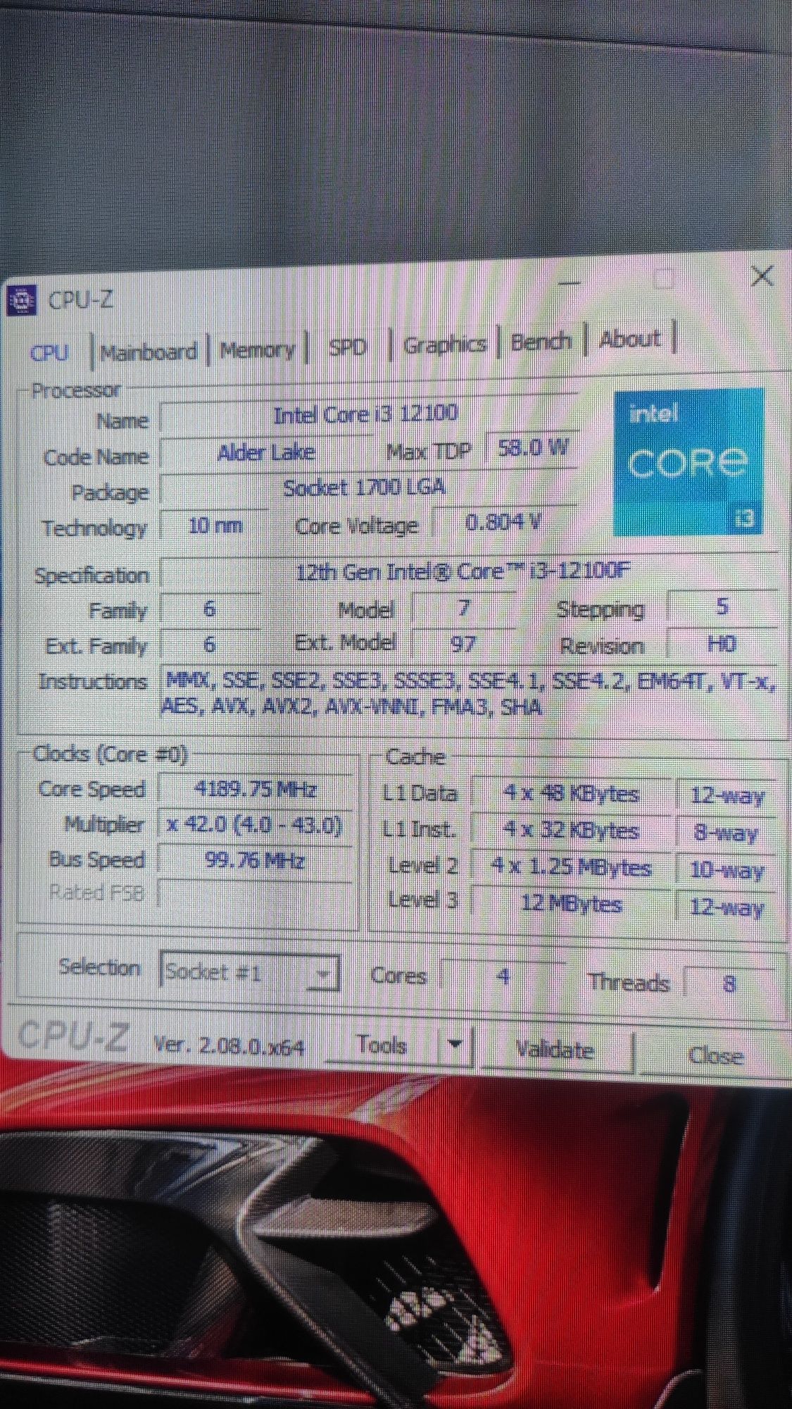 Intel Core i3-12100f box