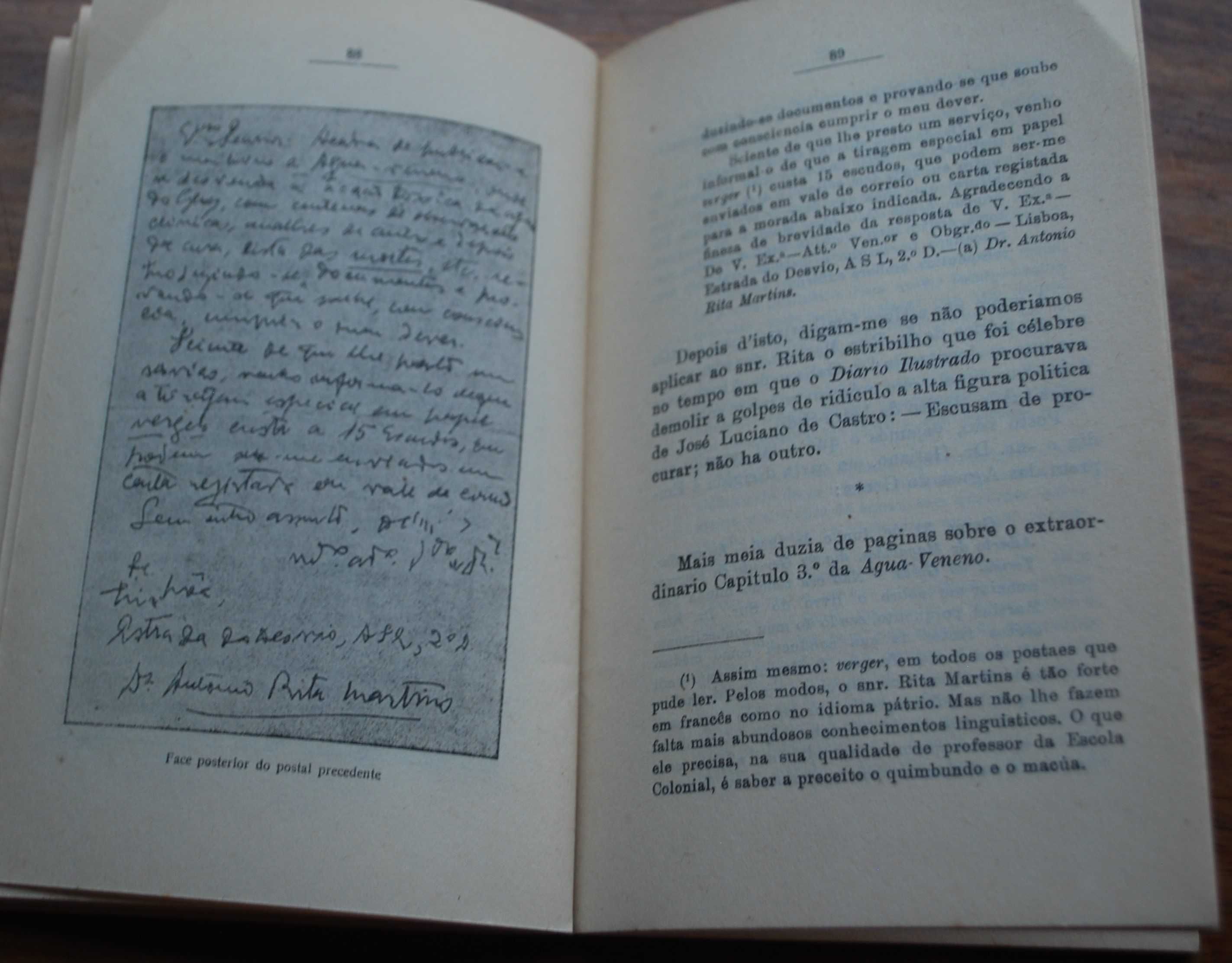 O Médico-Peçonha "A Agua-Veneno" de Campos Monteiro