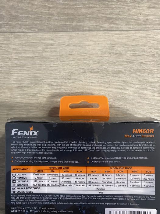 Ліхтар налобний Fenix HM60R з акумулятором