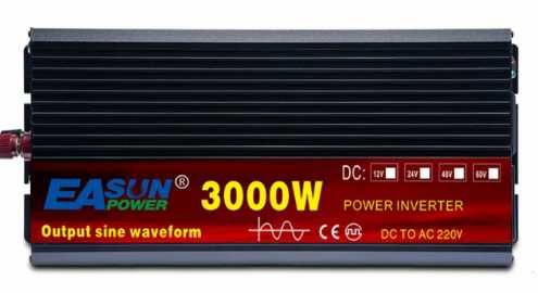 Инвертор EASUN, перетворювач напруги, 3000W, чистий сінус , 12-220V