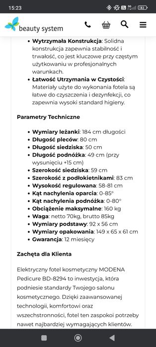 Fotel podologiczny + podest