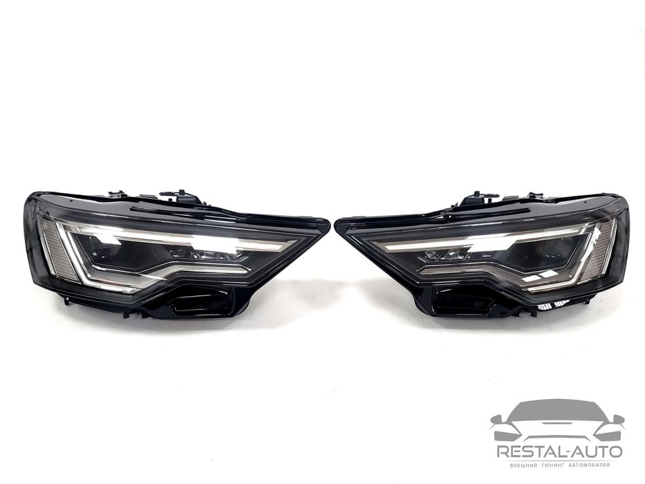 Передние Full LED фары Audi A6 C8 2018-2022 года оптика