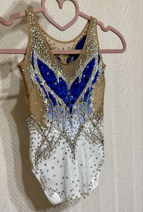 Новий Купальник для художньої гімнастики 119-128см. Голубий, градієнт