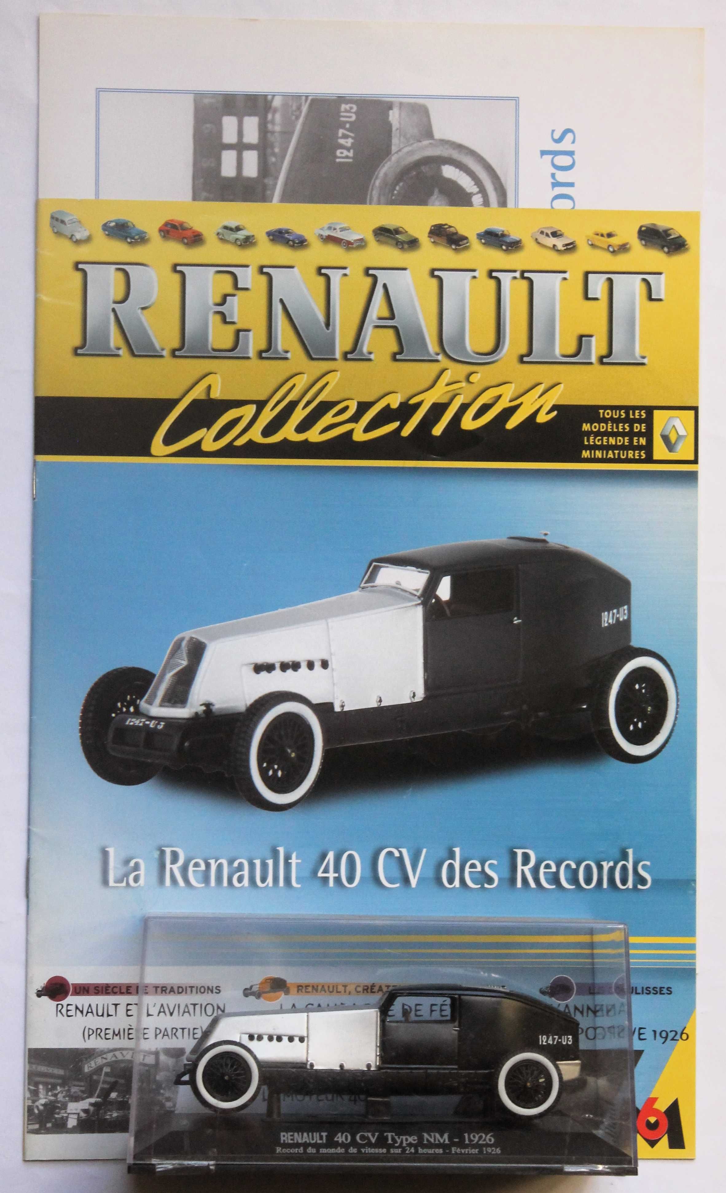 Renault 40 cv Record 1/43 Universal Hobbies c/ caixa e fascículo
