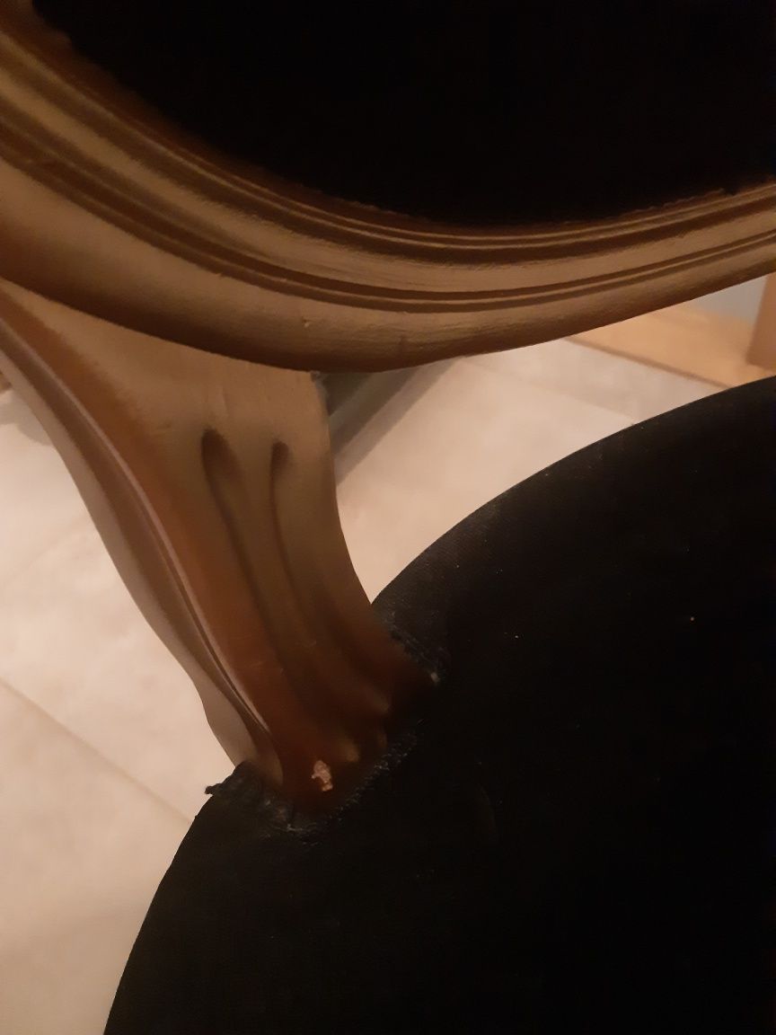 Krzesło, pikowane, odrestaurowane, ludwik