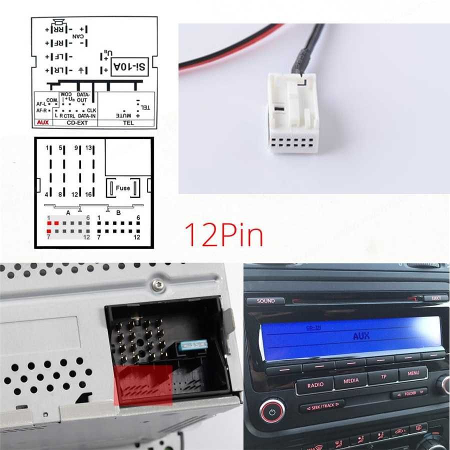 Bluetooth USB AUX адаптер VW Skoda Seat RCD 310 510 RNS 315 + микрофон