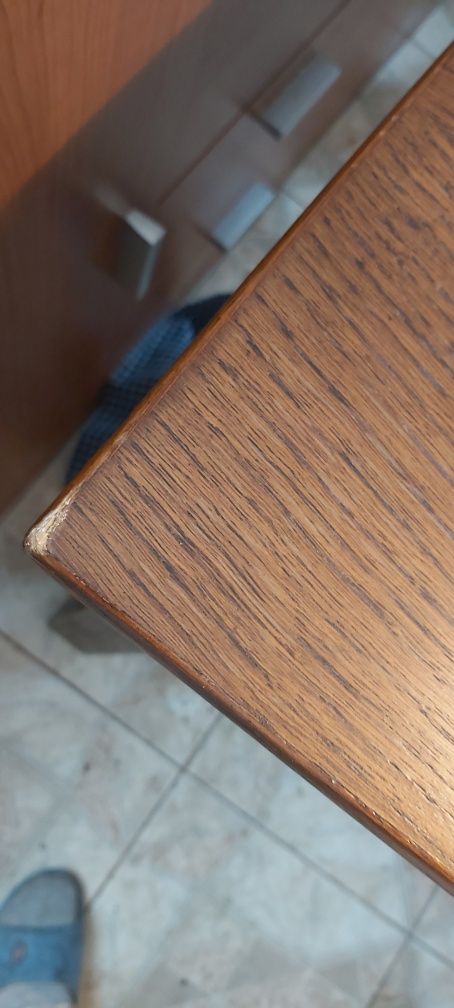 Stół duży drewniany brązowy masywny do kuchni pokoju