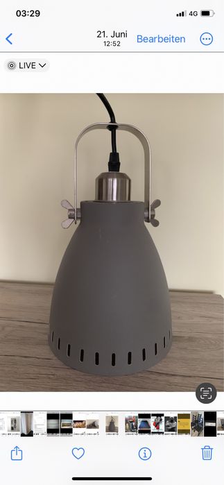 IKEA Lampa sufitowa szara