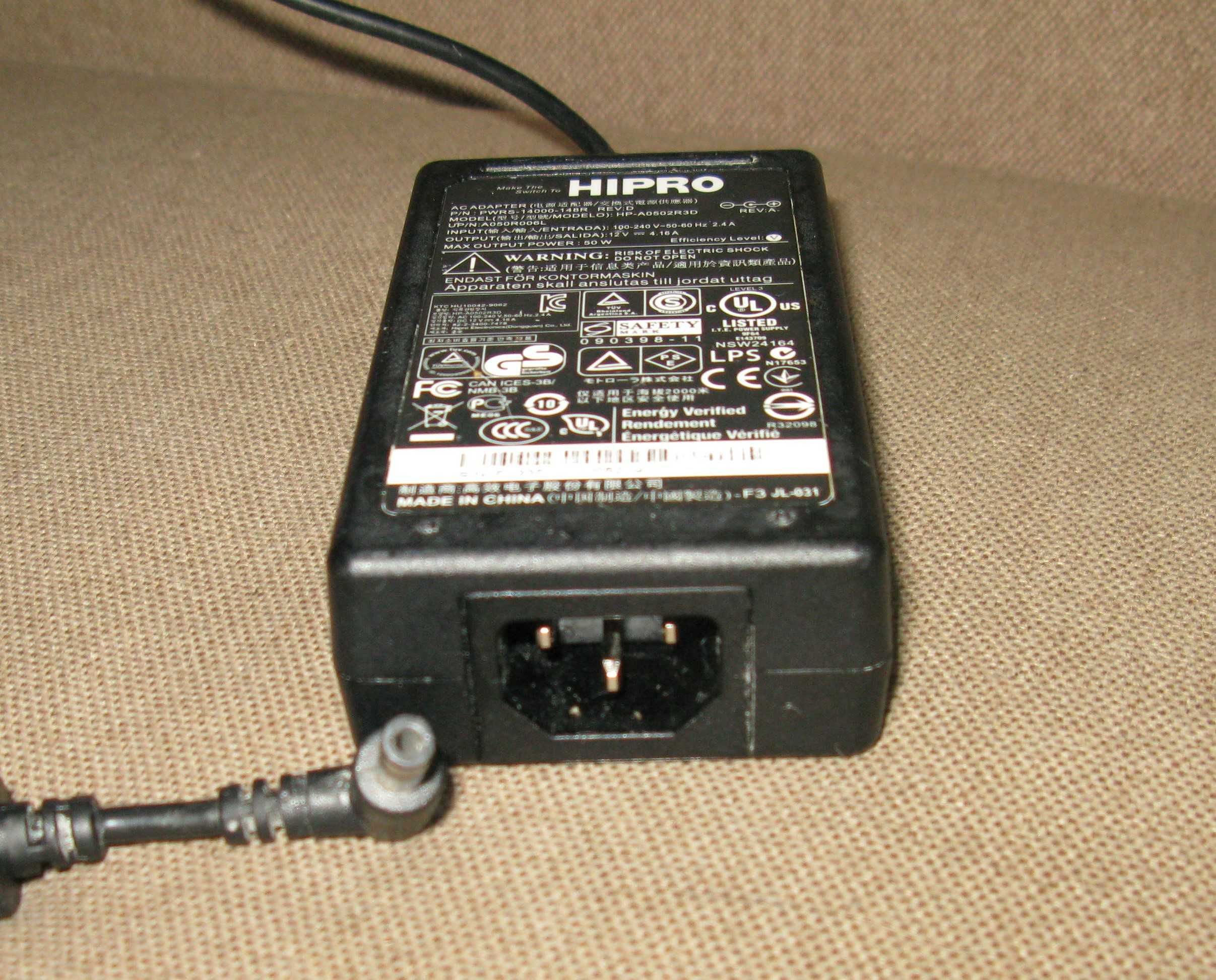Адаптер (блок питания, зарядное уст-во) Hipro HP-A0502R3D 12V, 4.16A