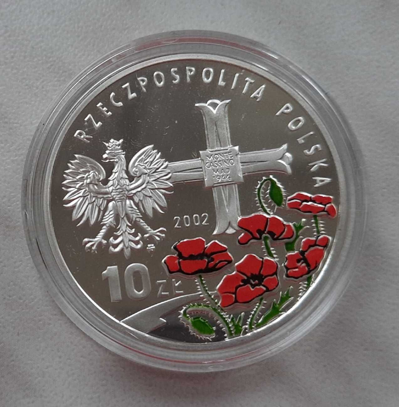 Srebrna moneta 10 złotych z 2002 roku - generał Anders