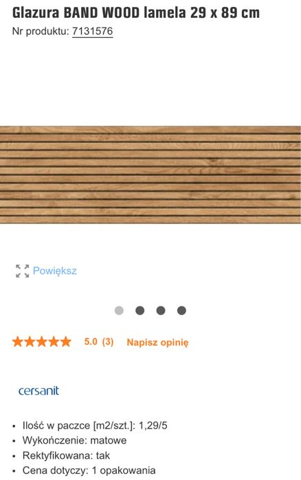 Glazura Band Wood lamela 29x89 cm