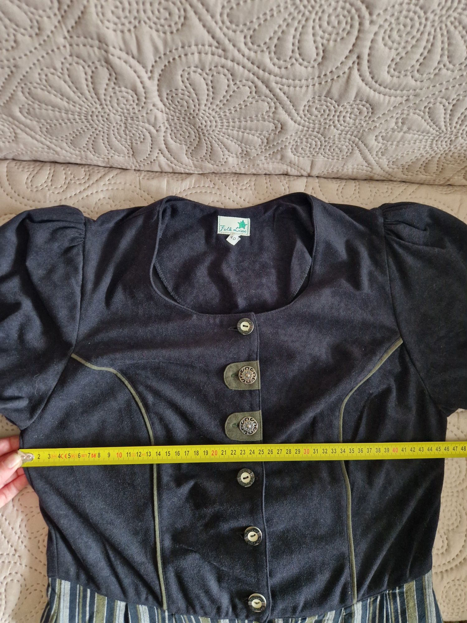 Vintage midi cottagecore gorsetowa sukienka