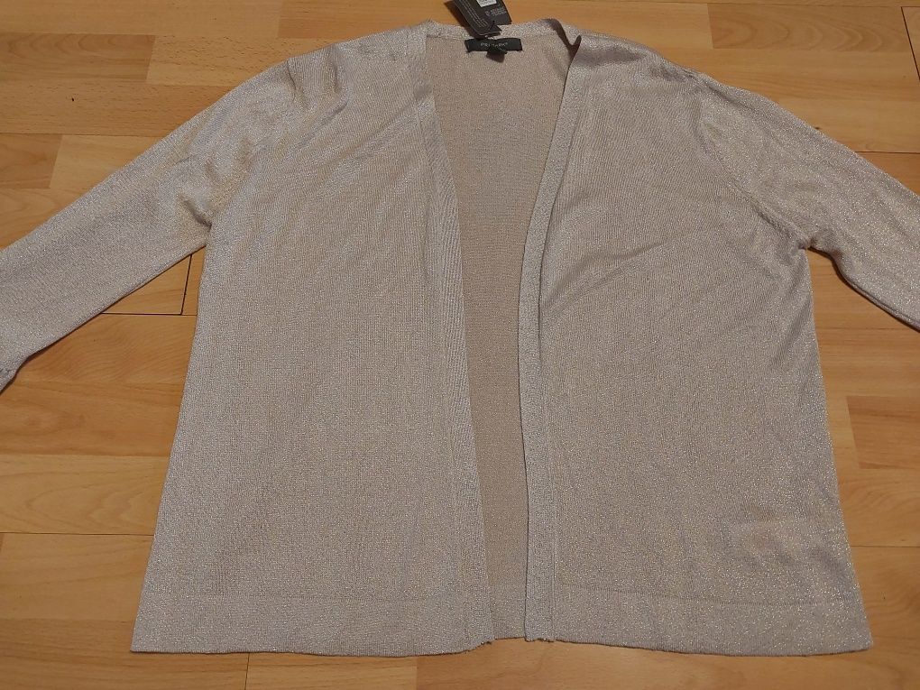 Nowa elegancka narzutka srebrna 42 44 46  bolerko  sweterek zakiet