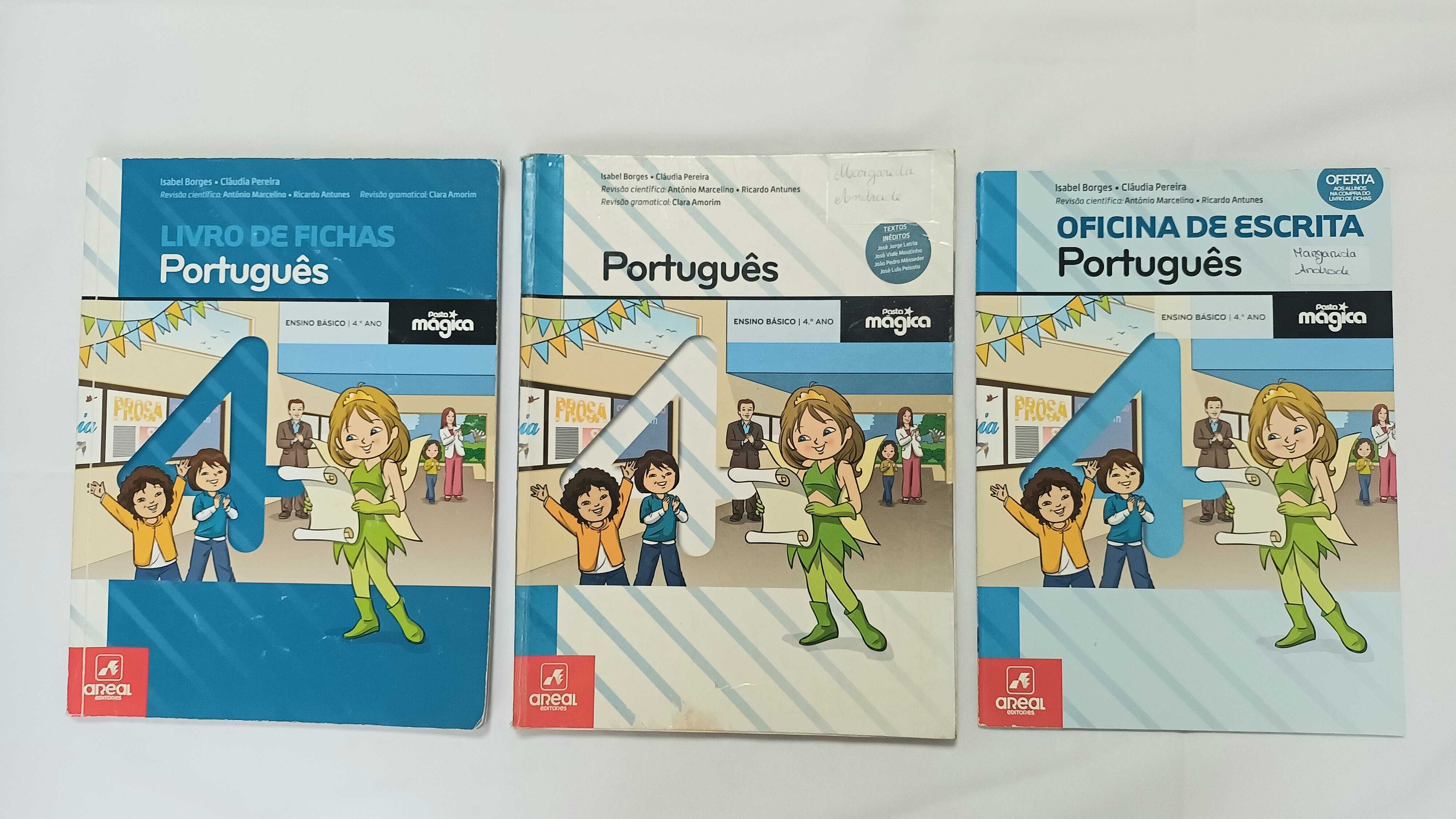 Cadernos de exercícios Português e Matemática 4º ano