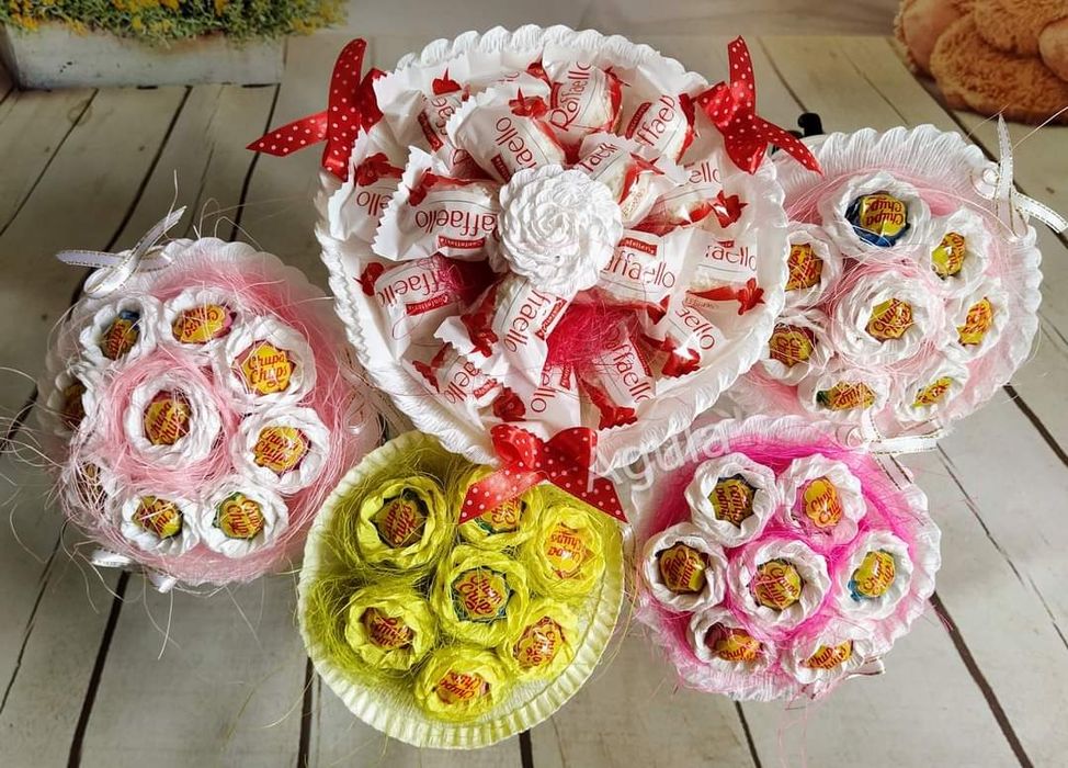 Bukiet z 18 szt lizaków Chupa Chups komunia, ślub, urodziny, 18 stka