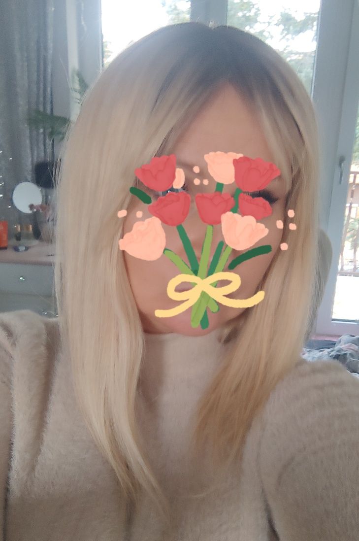 Włosy naturalne półperuka duży topper uzupełnienie blond z odrostem