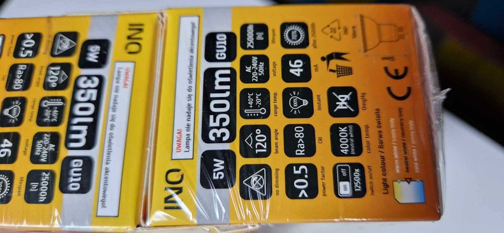 Żarówka LED GU10 5W 350lm 4000K INQ (pakiet 10 szt)