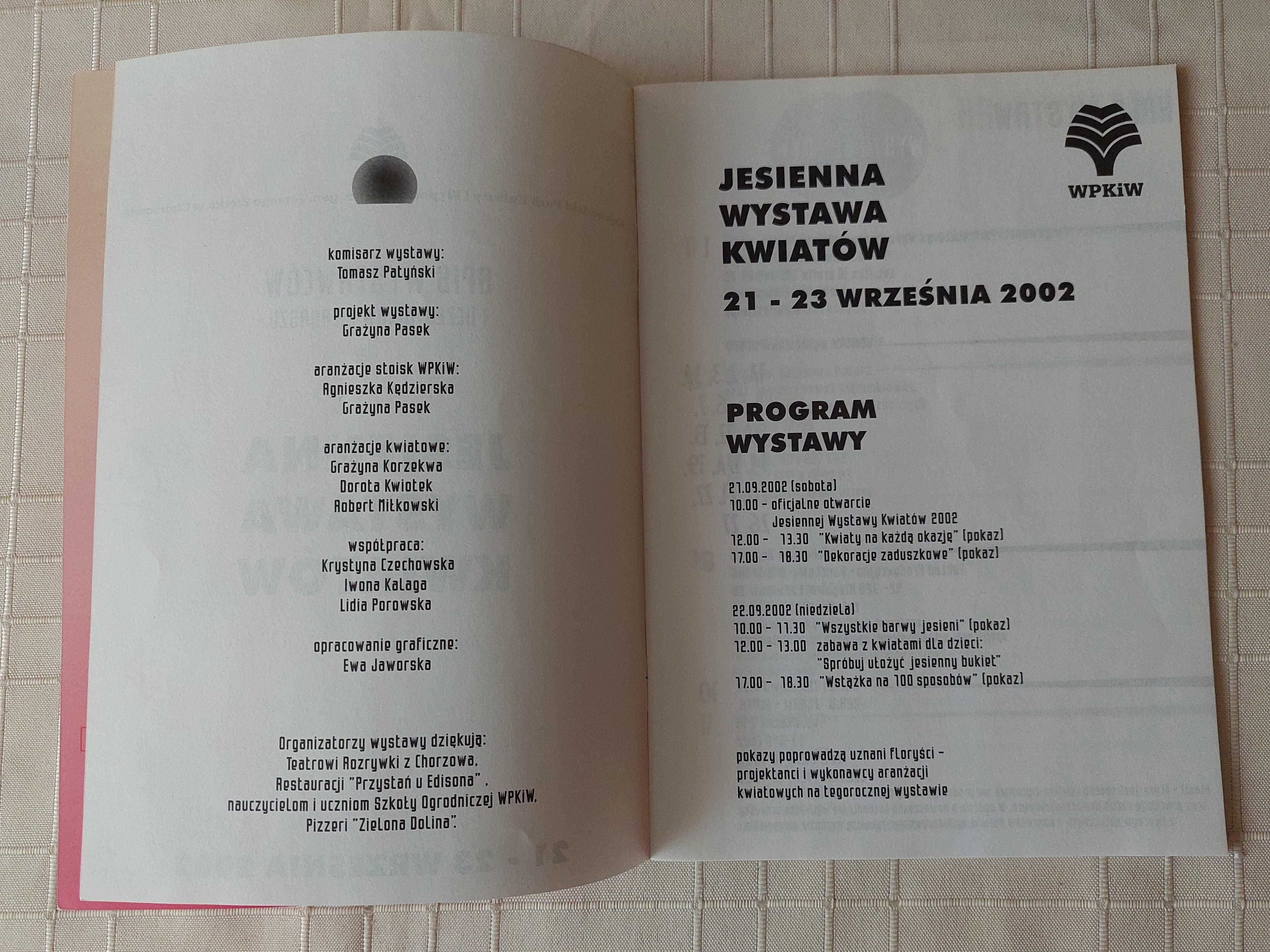 "Jesienna wystawa kwiatów" - WPKiW w Chorzowie (2002, broszura)