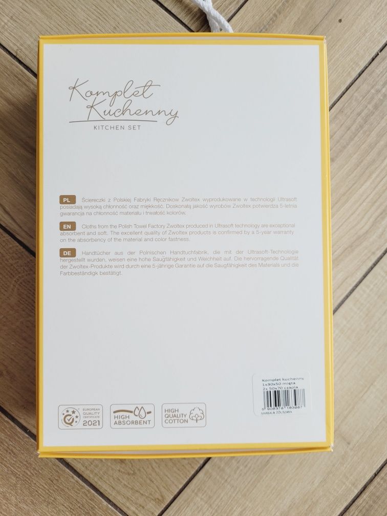 Ręczniki kuchenne ściereczki Zwoltex polska komplet nów żółto szaree