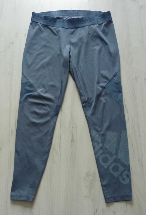 Piękne damskie spodnie legginsy sportowe ADIDAS rozmiar XL szare