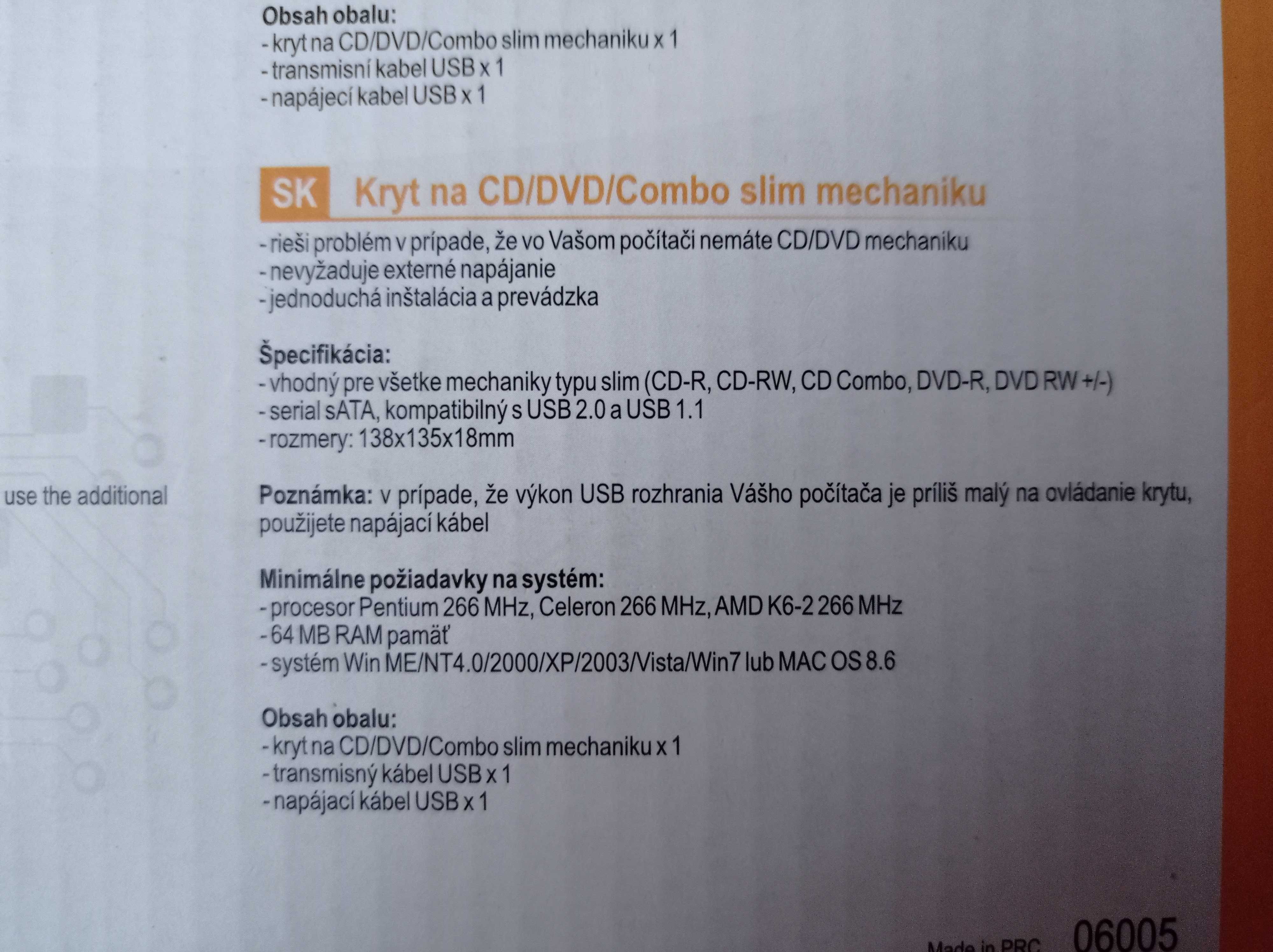 obudowa na napęd CD/DVD/ combo slim