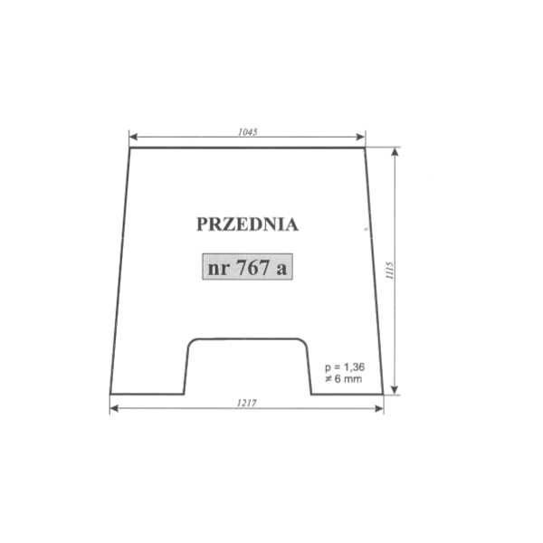 szyba przednia Massey Ferguson 3000, 3100, 3600, 3070, 3050 ACX287