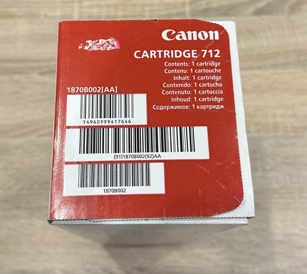 Оригінальний картридж Canon 712 (новий, запечатаний)