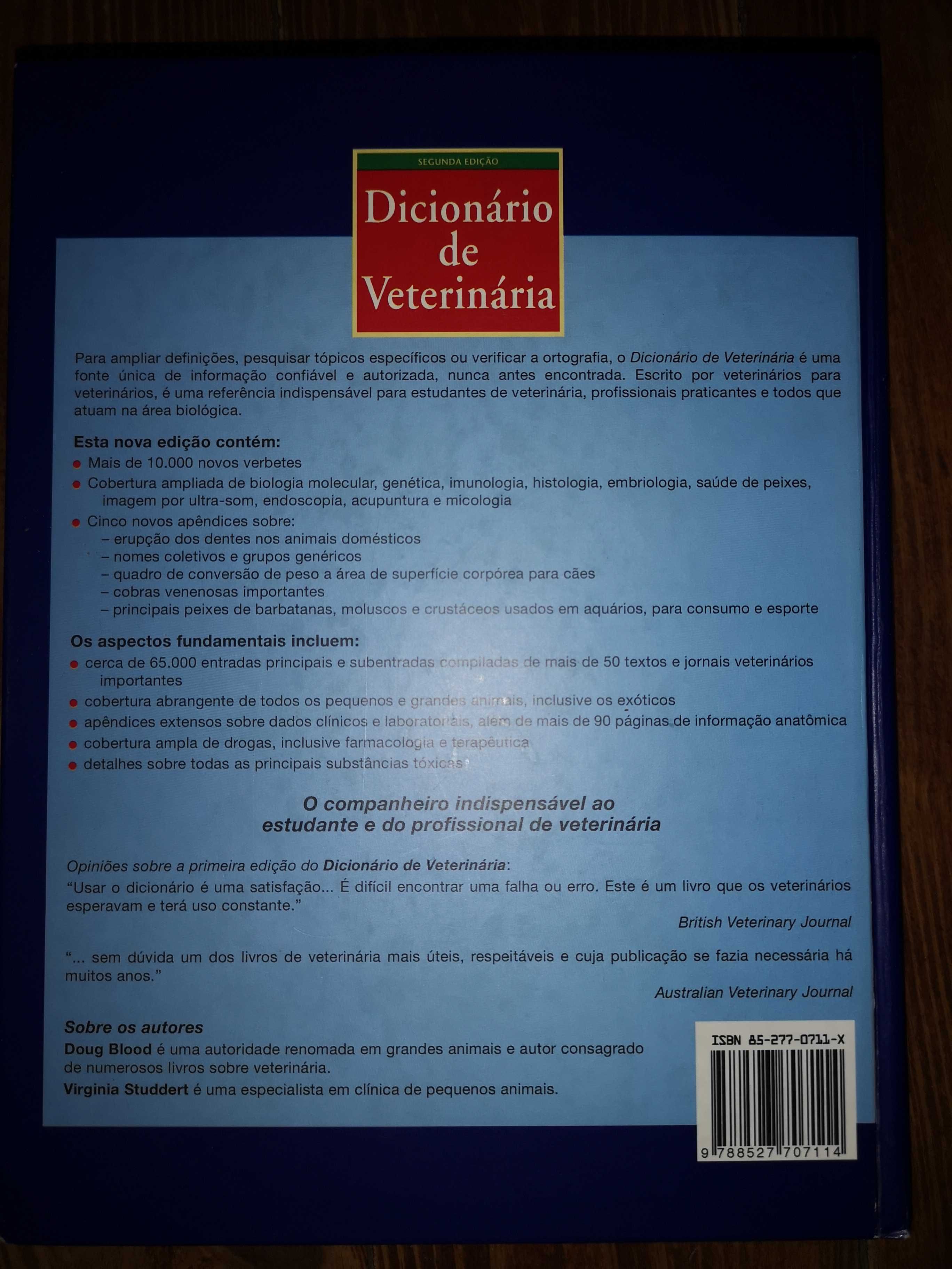 Dicionário de veterinária como novo