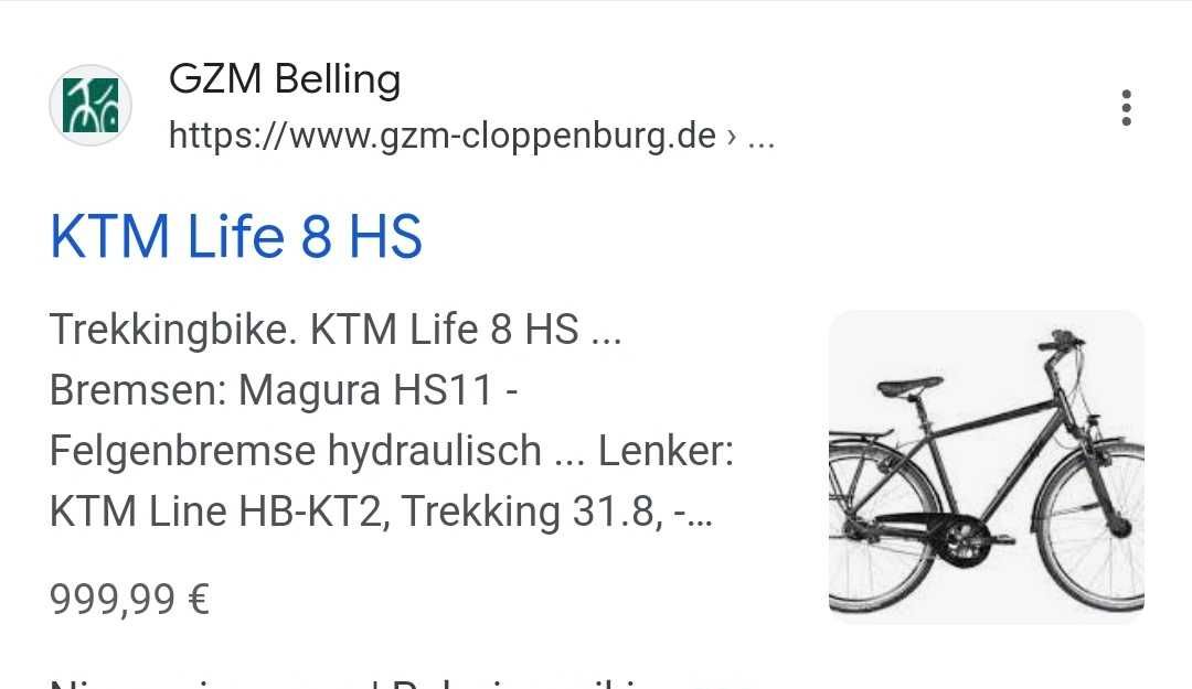 Rower trekkingowy KTM Life 8 HS, Nexus 8, Magura, XL, H 60, Wysyłka