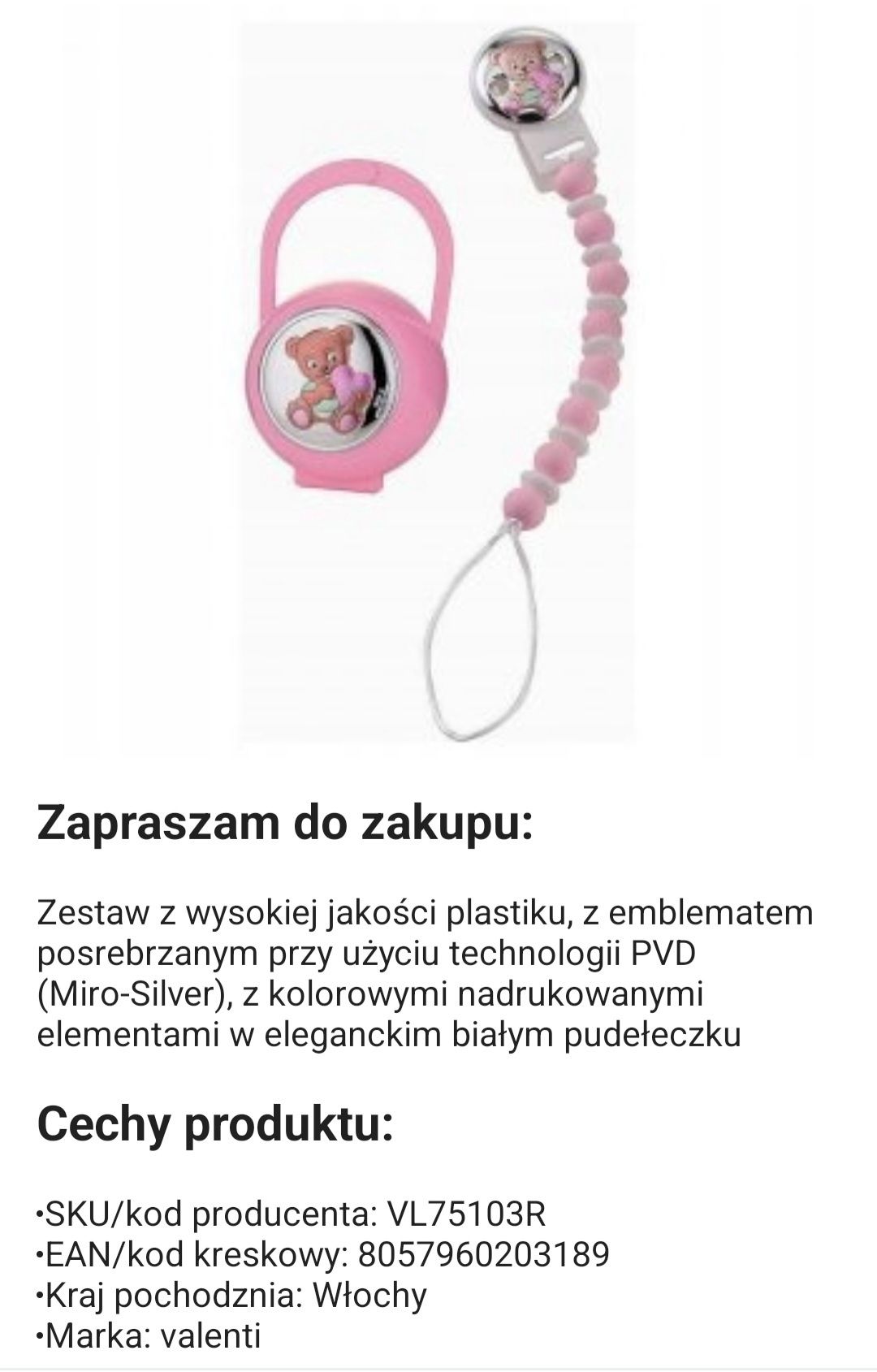 Zawieszka do smoczka