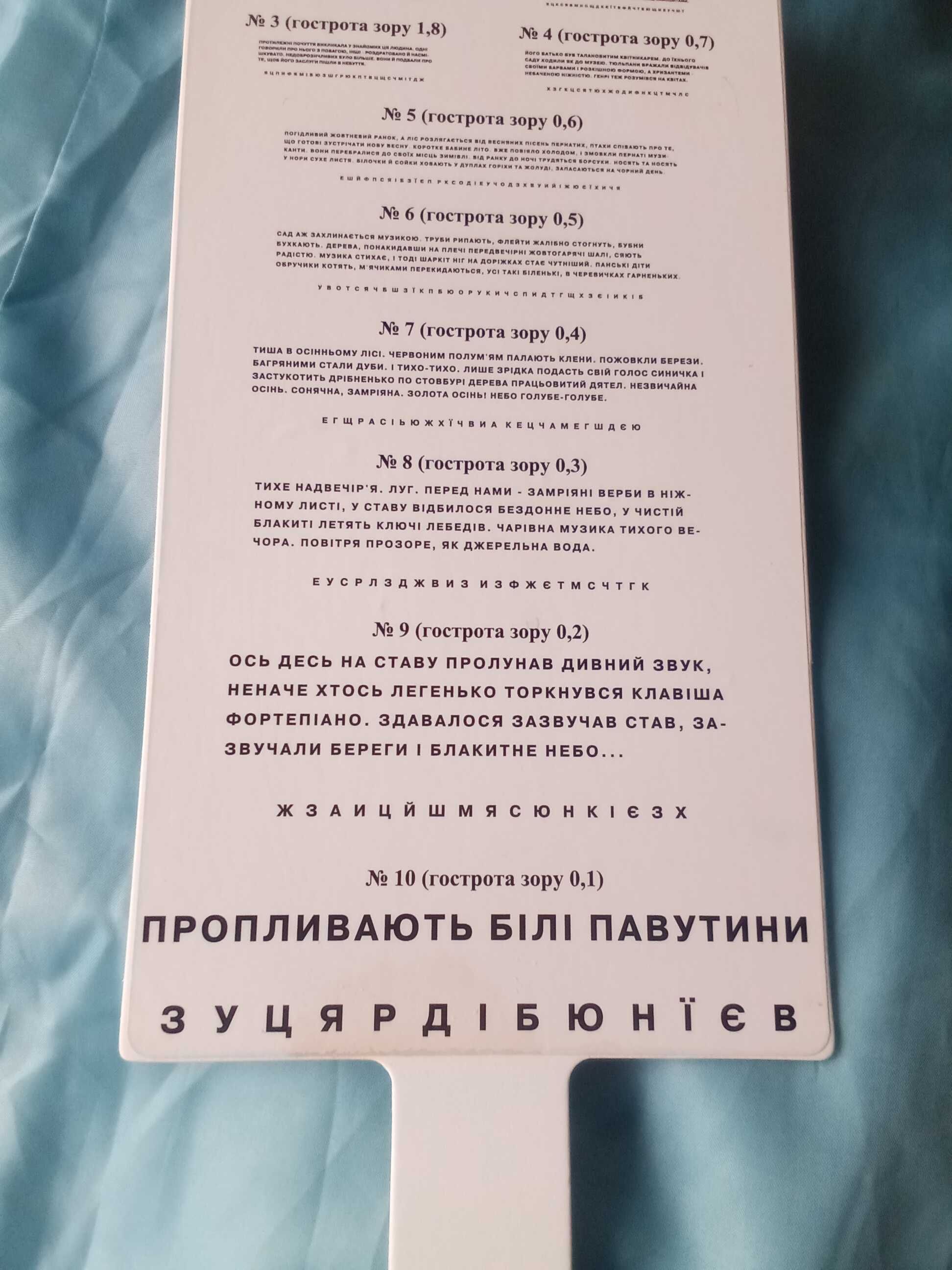 Лінійки офтальмологічні (акомадаційні), офтальмоскоп дзеркальний. інше