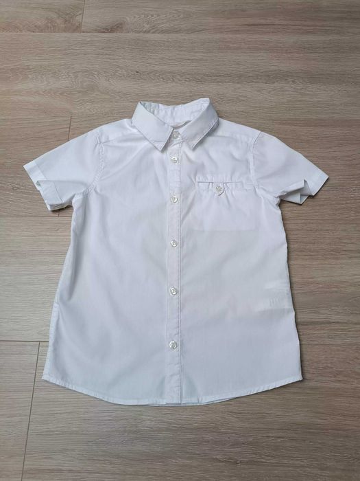 Koszula galowa krótki rękaw kołnierzyk zapinana kieszonka 'H&M' 110