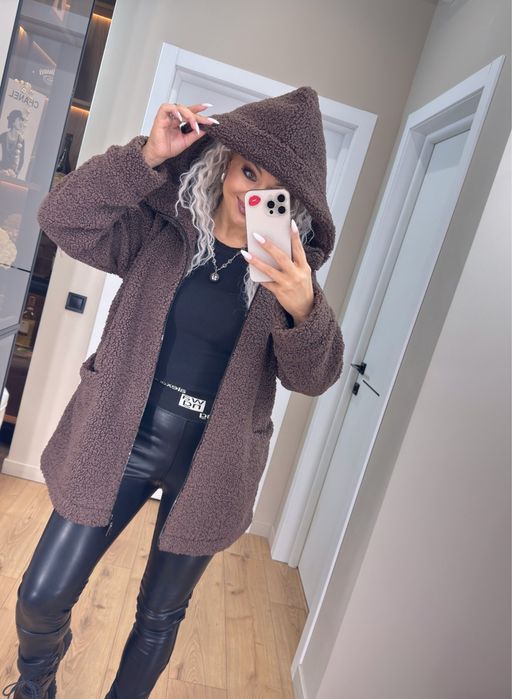 Куртка пальто демісизон з штучної овчини  хороших розмірів