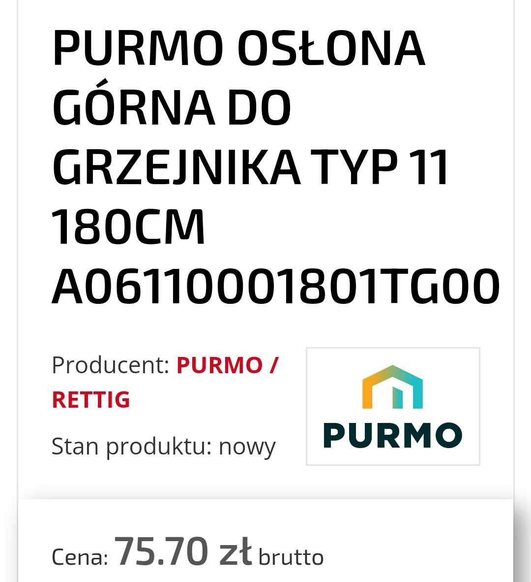 Osłony górne i boczne do grzejników typ 11 i typ 22