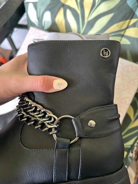 Boots botki Liu Jo czarne black eleganckie jesienno zimowe skóra