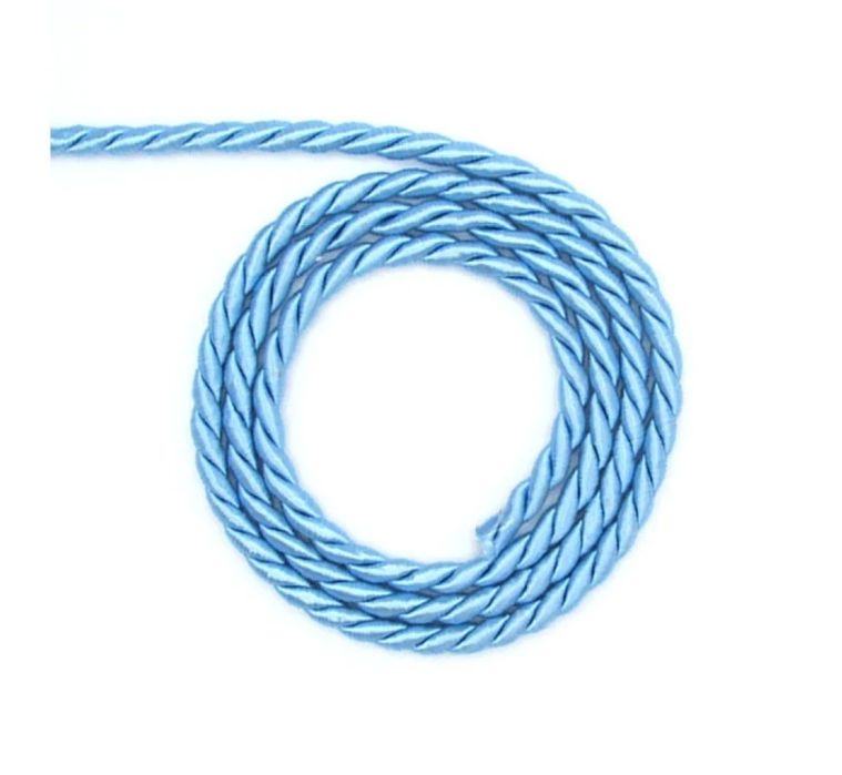 Cordão de Seda Azul Claro 5mm