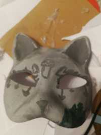 Maska kota therian furry cat mask z ogonem
