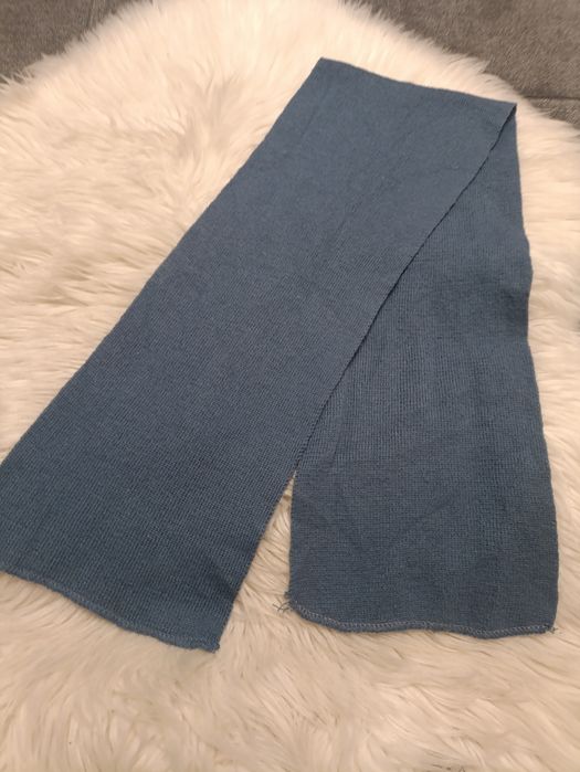 Szalik granatowy niebieski gładki prosty