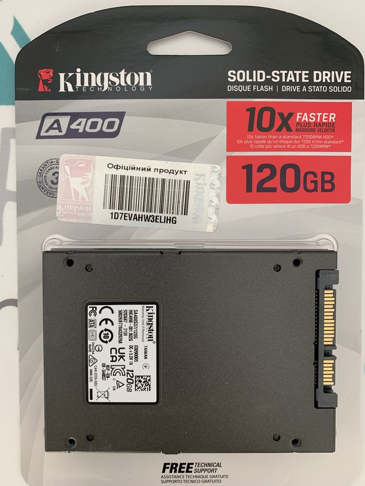 Накопители SSD Kingston Sata 2.5" 120Gb A400 (SA400S37/120G)